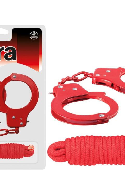 SEX EXTRA - METAL CUFFS & LOVE ROPE RED