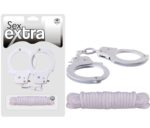 SEX EXTRA - METAL CUFFS & LOVE ROPE WHITE