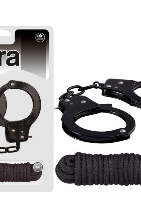 SEX EXTRA - METAL CUFFS & LOVE ROPE BLACK