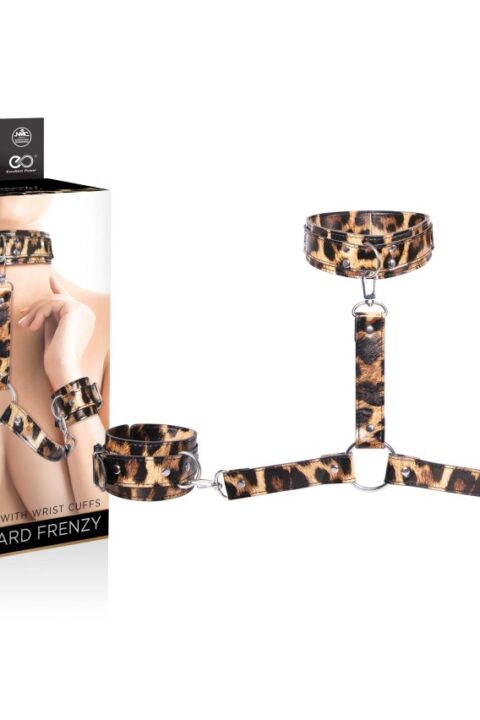 LEOPARD FRENZY COLLAR WITH HAND CUFFS