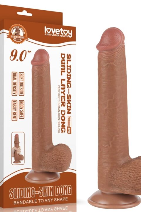 9'' Sliding Skin Dual Layer Dong Brown