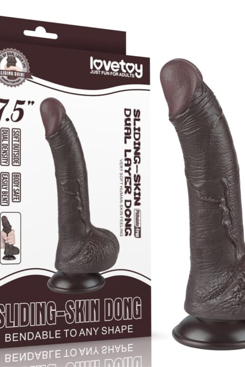 7.5'' Sliding Skin Dual Layer Dong Black I