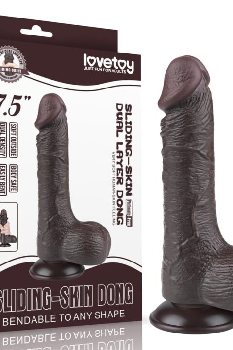 7.5'' Sliding Skin Dual Layer Dong Black III