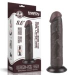 8'' Sliding Skin Dual Layer Dong Black II