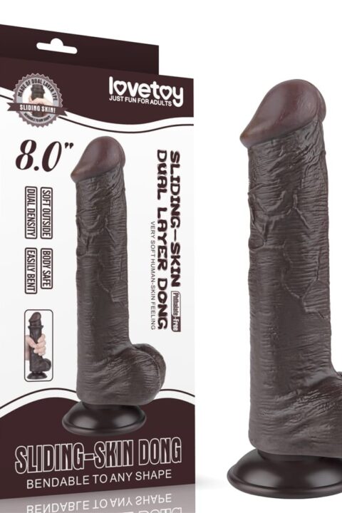 8'' Sliding Skin Dual Layer Dong Black III