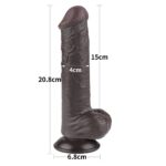 8'' Sliding Skin Dual Layer Dong Black III - Image 5