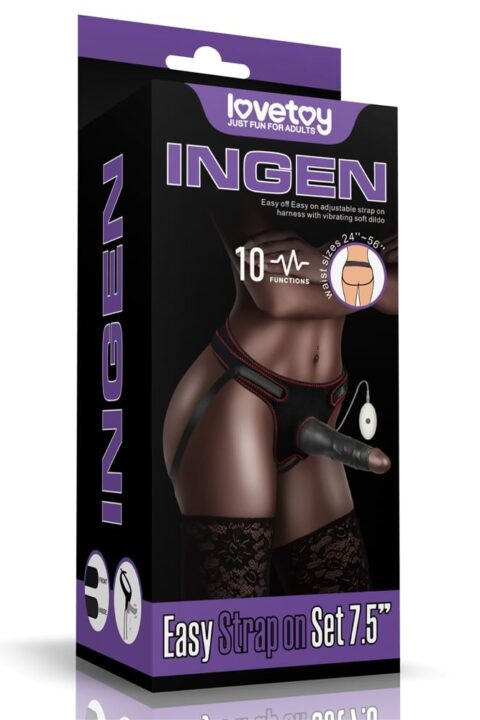 Vibrating Easy Strapon Set 7.5'' Black