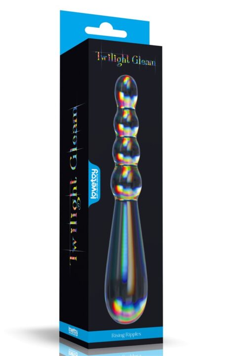 Twilight Gleam Glass Dildo- Rising Ripples