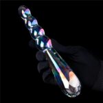 Twilight Gleam Glass Dildo- Rising Ripples - Image 5