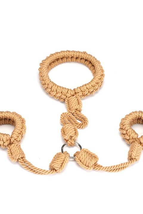 Bound You II Rope Collar to Wrist Cuffs Back Restraint