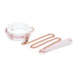 White & Pink Fairy Goat Leather Collar