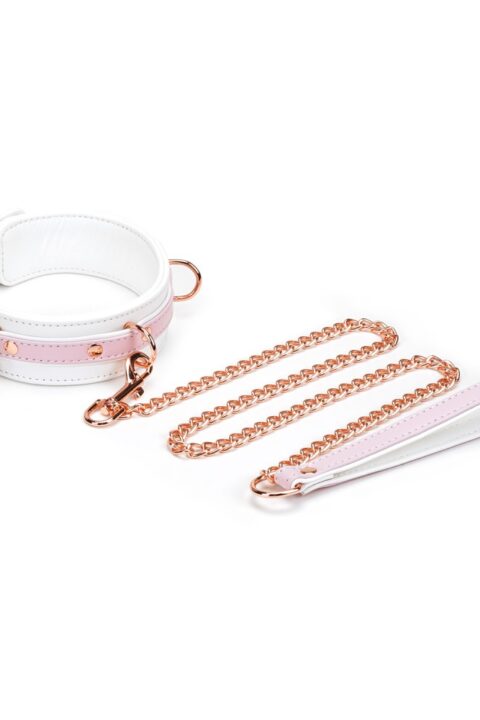 White & Pink Fairy Goat Leather Collar