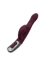 TITANZ 8.5" SILICONE RECHARGEABLE VIBRATOR IN RUBINE RED - Image 2