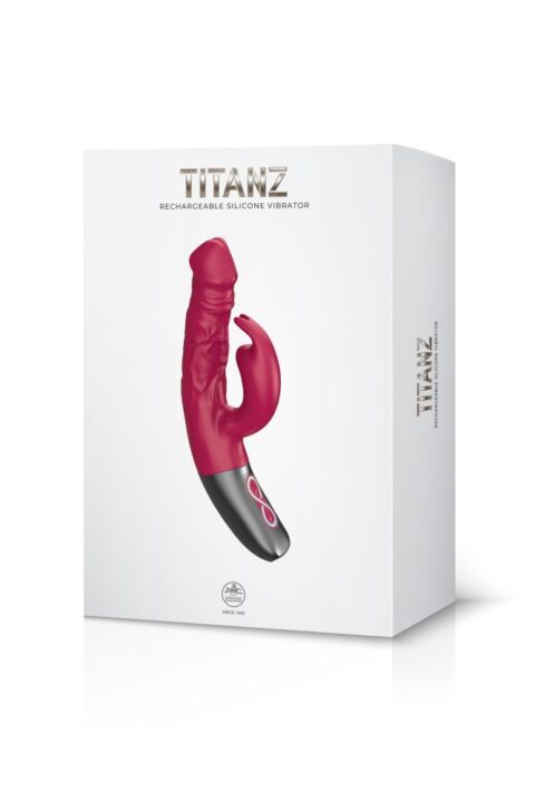 TITANZ 7" SILICONE RECHARGEABLE VIBRATOR IN PINK
