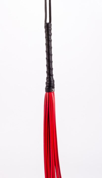 Calf Leather Handle Saddle Leather Tails Red
