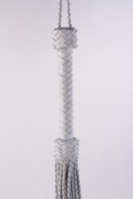 Kid Handle Kid Leather Braided Tails White - Image 3