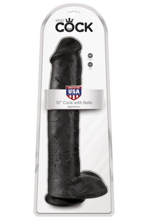 15" Cock with Balls  Black