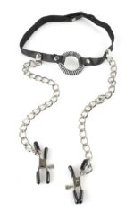 O-Ring Gag Nipple Clamps  Black/Silver - Image 3