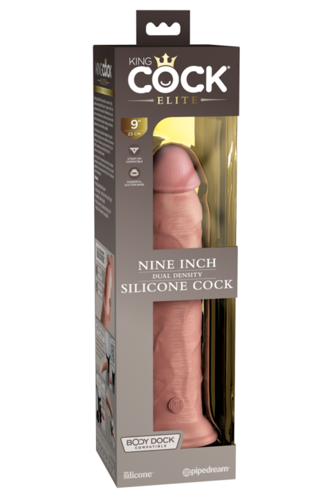 9" Dual Density Silicone Cock  Light