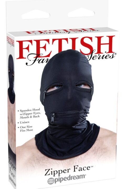 Zipper Face Hood  Black