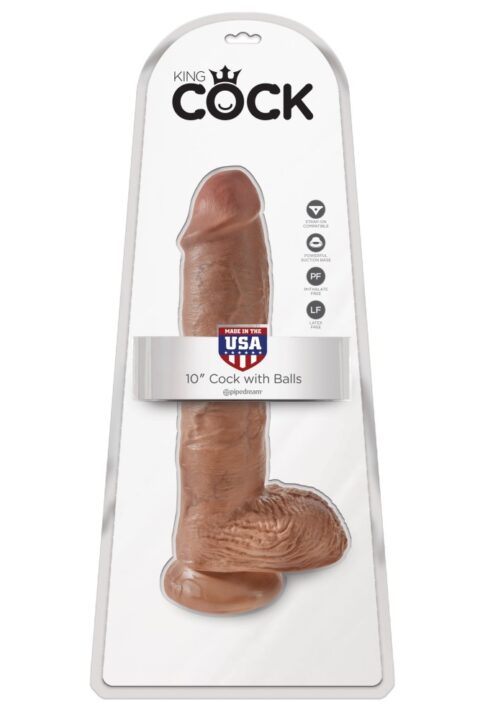 10" Cock with Balls  Tan