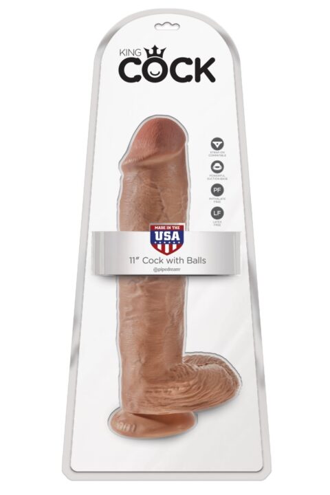 11" Cock with Balls  Tan