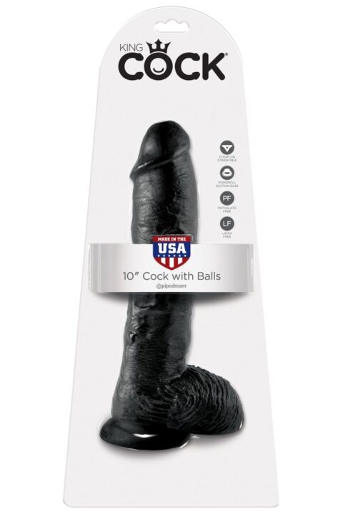 10" Cock with Balls  Black