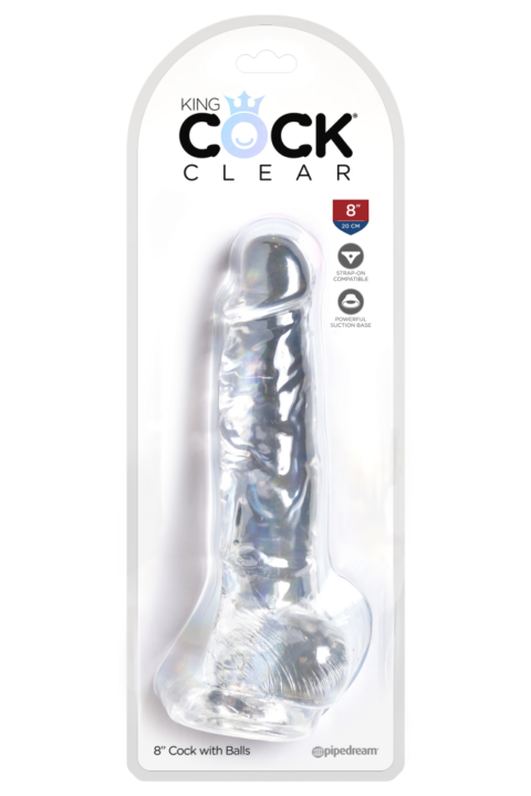 8" with balls Clear