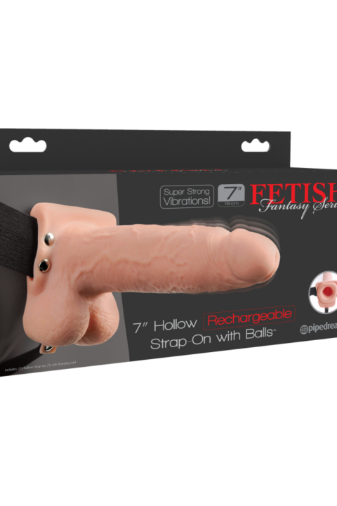 7" Hollow Strap-On  Light/Black