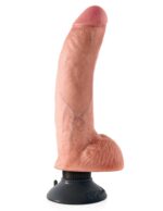 9" Vibrating Cock with Balls  Light - Image 2