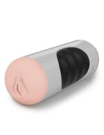 Mega Grip Vibrating Stroker Pussy  White/Black/Light - Image 5