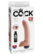 9" Squirting Cock with Balls Light