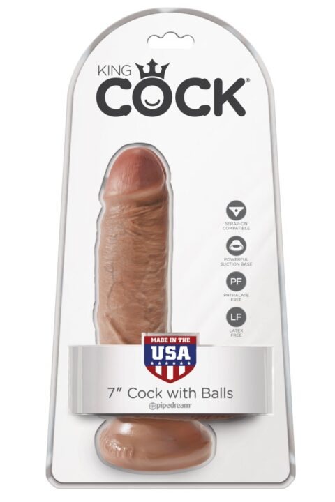 7" Cock with Balls  Tan
