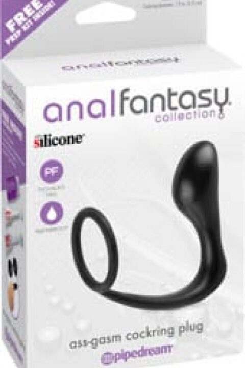 Ass-Gasm Cockring Plug  Black