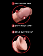 6" Triple Density Cock With Swinging Balls   Light - Image 6