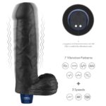 9" REAL SOFTEE Rechargeable Vibrating Dildo(Black) - Image 6
