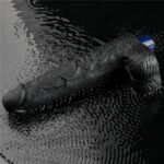 10" REAL SOFTEE Rechargeable Vibrating Dildo(Black) - Image 3