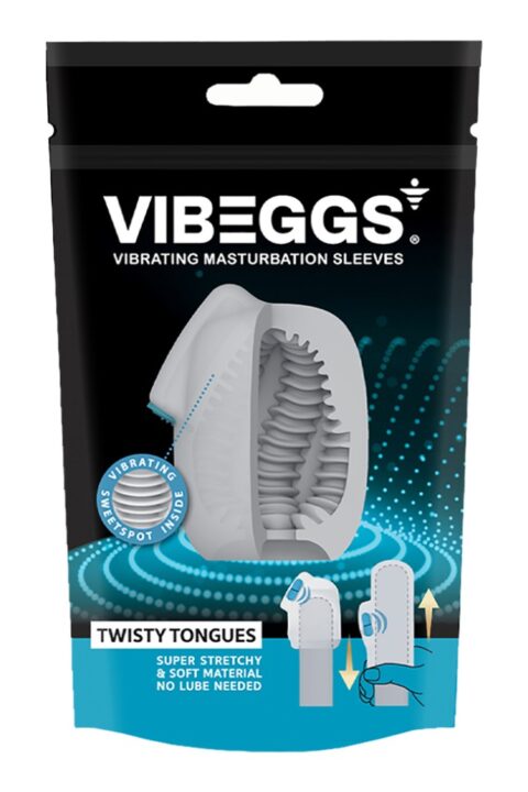 VIBEGGS - Twisty Tongues - Vibrating Masturbation Sleeve - White