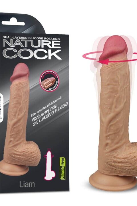Dual layered Silicone Rotating Nature Cock Liam Flesh