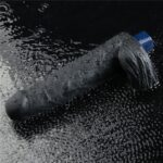 9" REAL SOFTEE Rechargeable Vibrating Dildo(Black) - Image 3