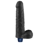 9" REAL SOFTEE Rechargeable Vibrating Dildo(Black) - Image 8
