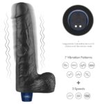 10" REAL SOFTEE Rechargeable Vibrating Dildo(Black) - Image 6