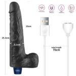 10" REAL SOFTEE Rechargeable Vibrating Dildo(Black) - Image 7
