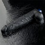 10.5" REAL SOFTEE Rechargeable Vibrating Dildo(Black) - Image 3