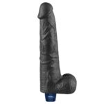 10.5" REAL SOFTEE Rechargeable Vibrating Dildo(Black) - Image 8