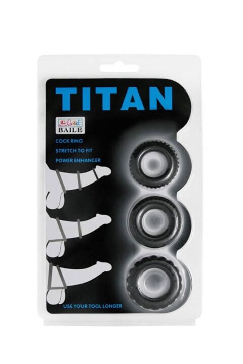 Titan 3 in 1 Silicone Rings Black