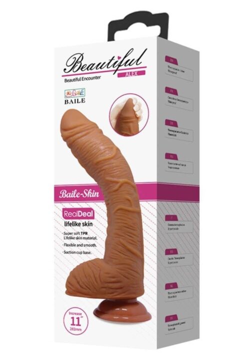 Beautiful Alex 11" Dildo Brown