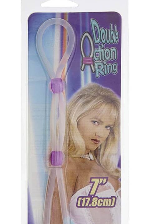 7 inch Silicon Cock Ring With 2 Beads Lavender