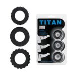 Titan 3 in 1 Silicone Rings Black - Image 2
