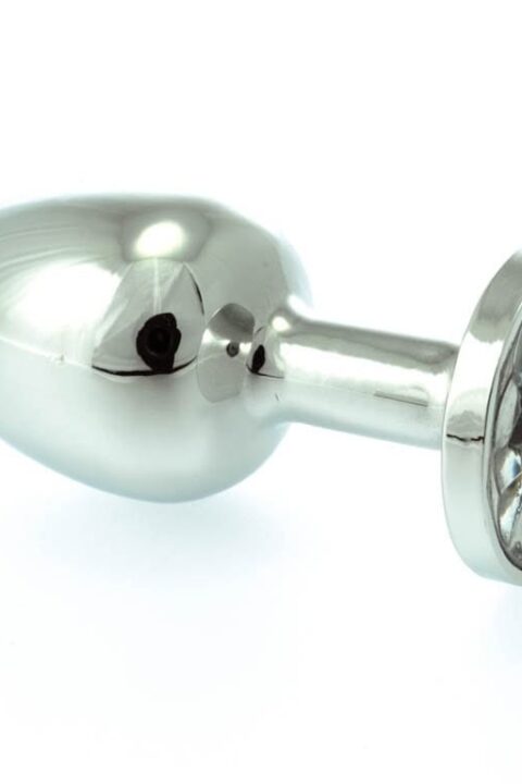 Butt Plug Small Metal With Crystal Clear